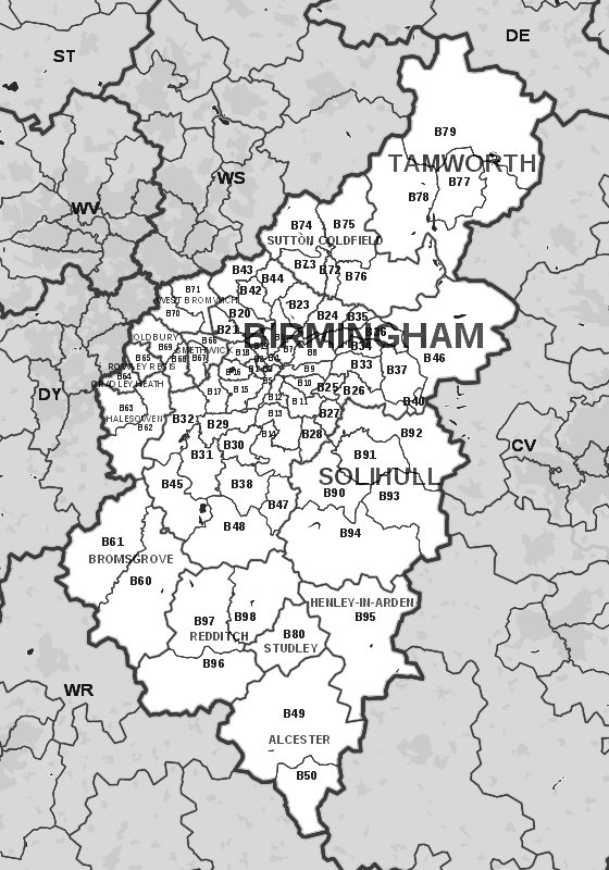 grabhire birmingham  covered areas